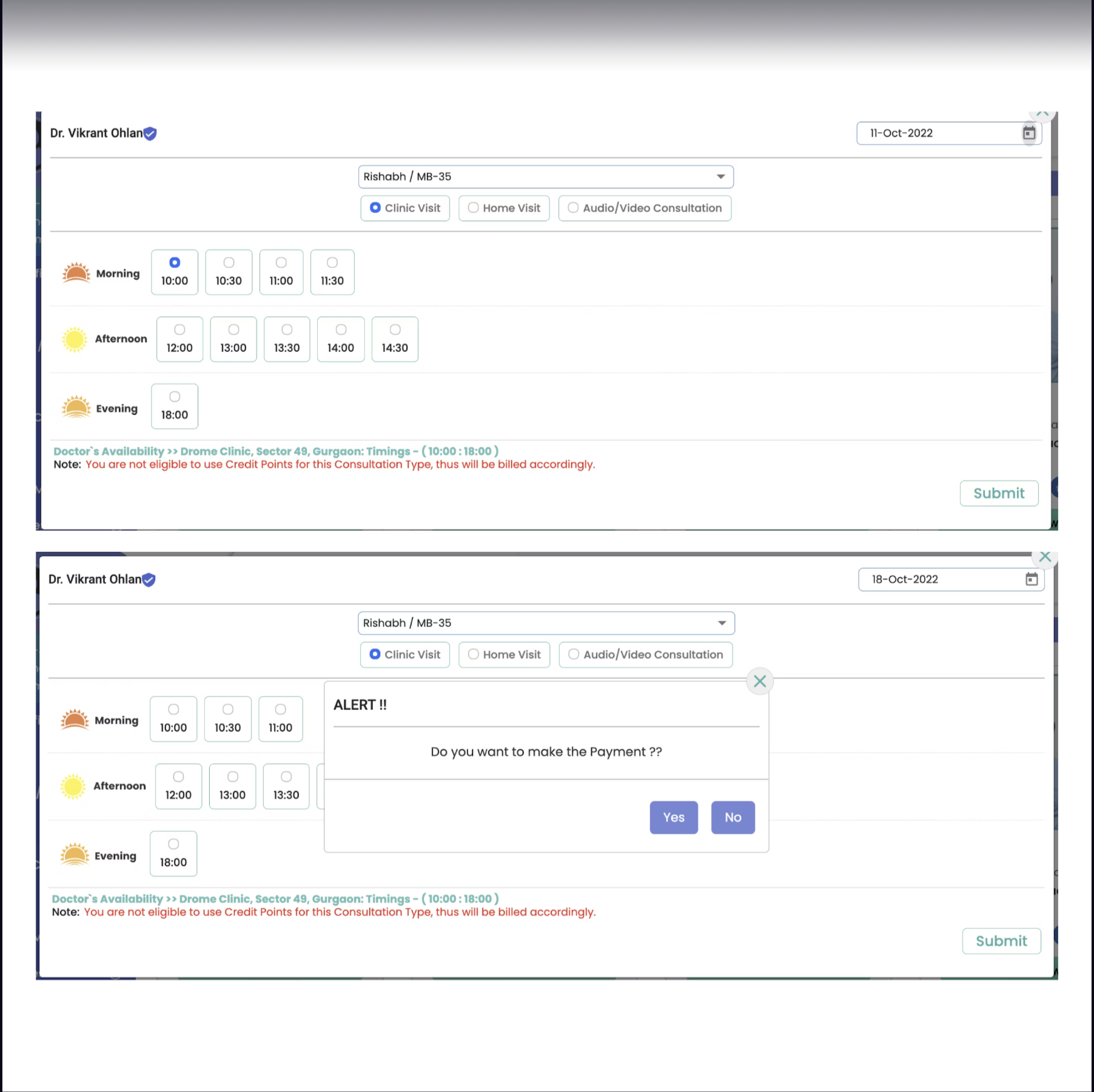 Old Appointment Scheduler