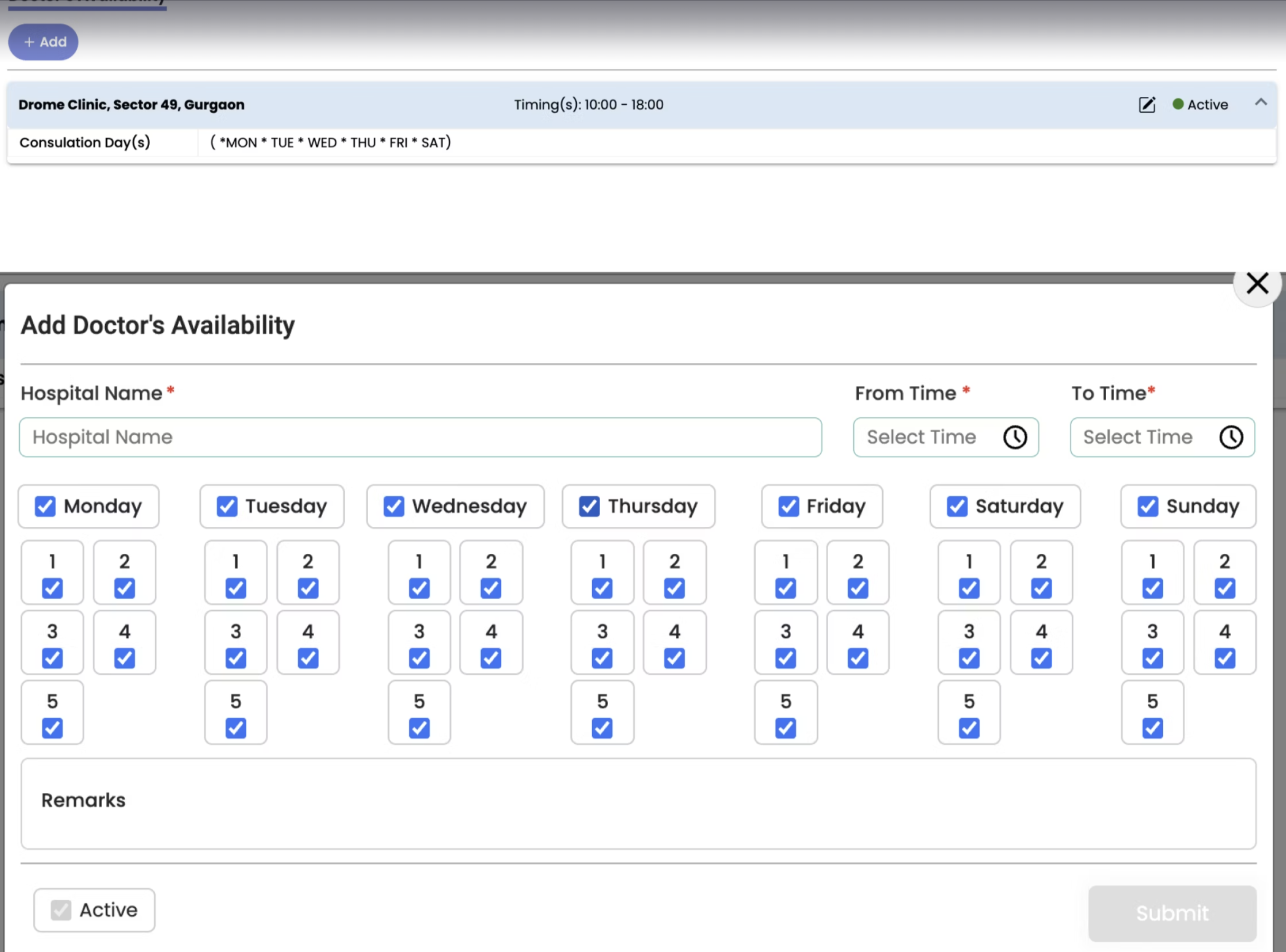 Old Way to Update Availability