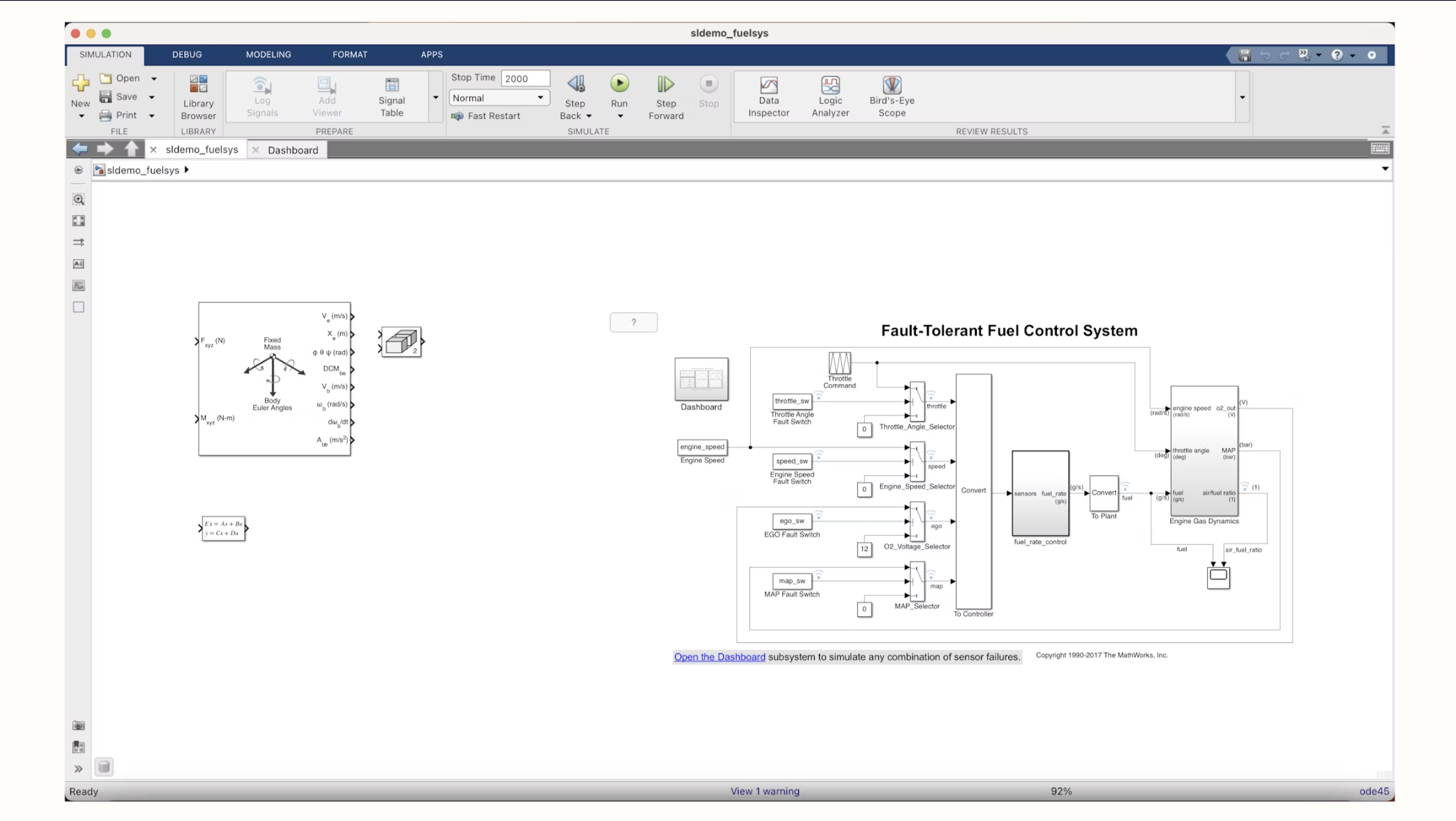 screenshot of the simulink canvas